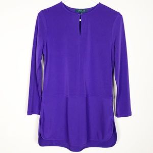 Ralph Lauren Purple Tunic with Key Hole Neckline